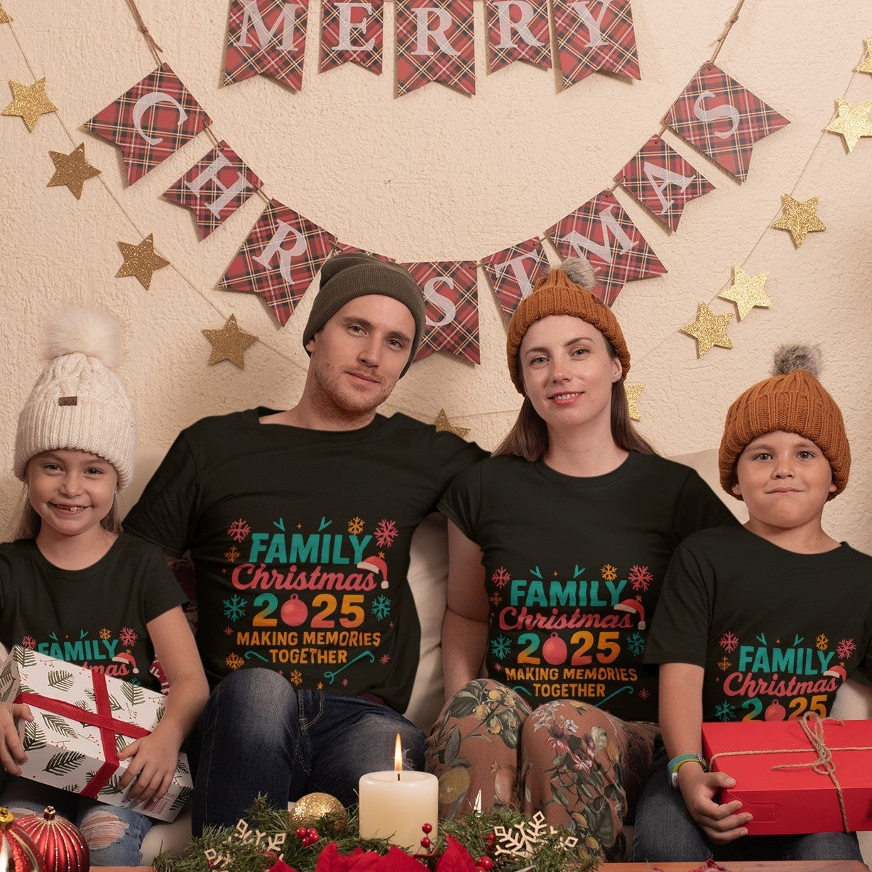 Kinder Weihnachts T-Shirt „Family Christmas 2025“ – Making Memories Together