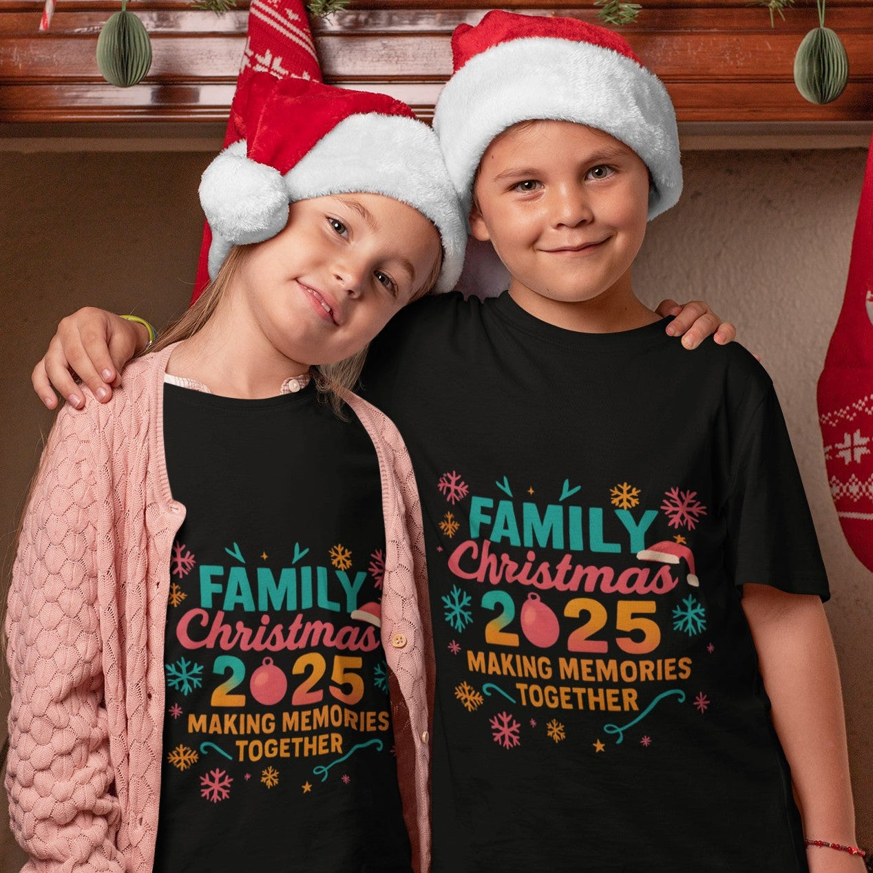 Kinder Weihnachts T-Shirt „Family Christmas 2025“ – Making Memories Together